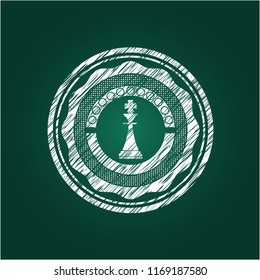 chess king icon inside chalk emblem