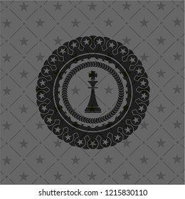 chess king icon inside dark badge or emblem