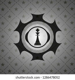 chess king icon inside dark badge or emblem