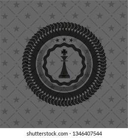 chess king icon inside dark emblem. Retro