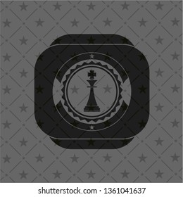 chess king icon inside dark emblem. Retro