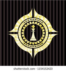 chess king icon inside gold badge