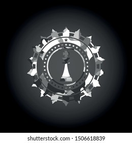 chess king icon inside grey camo texture