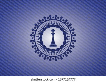 chess king icon inside jean background