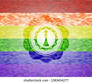 chess king icon inside lgbt colors emblem 