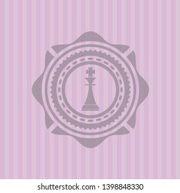 chess king icon inside pink icon or emblem