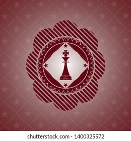 chess king icon inside red emblem. Retro