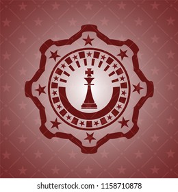 chess king icon inside retro style red emblem
