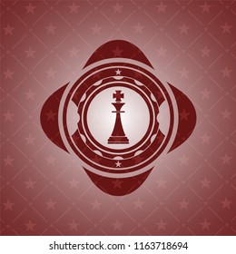 chess king icon inside retro style red emblem