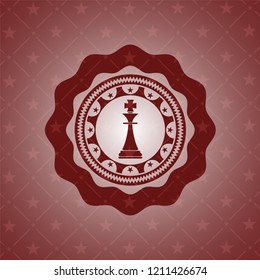 chess king icon inside retro style red emblem