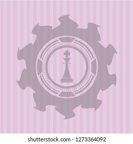 chess king icon inside retro style pink emblem