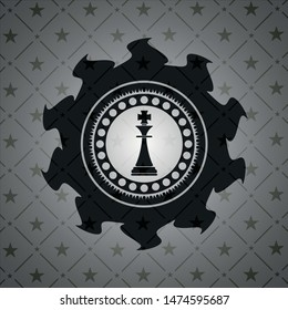 chess king icon inside retro style black emblem
