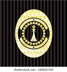 chess king icon inside shiny badge