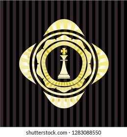 chess king icon inside shiny emblem