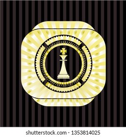 chess king icon inside shiny badge