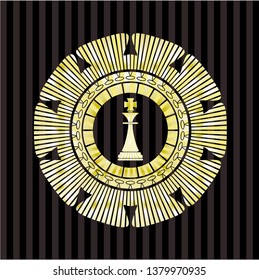 chess king icon inside shiny emblem