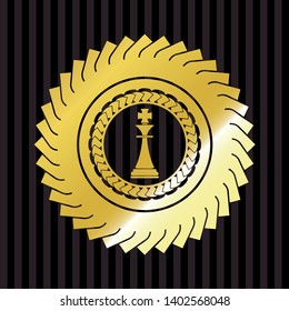 chess king icon inside shiny badge