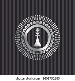 chess king icon inside silver badge