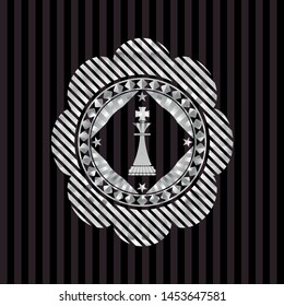 chess king icon inside silvery emblem