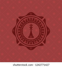 chess king icon inside vintage red emblem