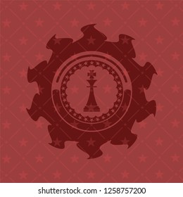 chess king icon inside vintage red emblem