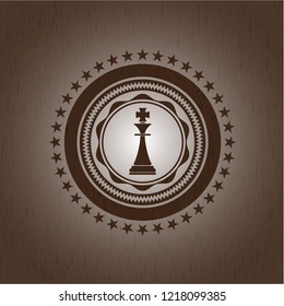 chess king icon inside wood signboards