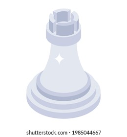 Chess king icon in isometric style 