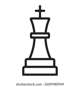 Chess king icon Line Art Logo set