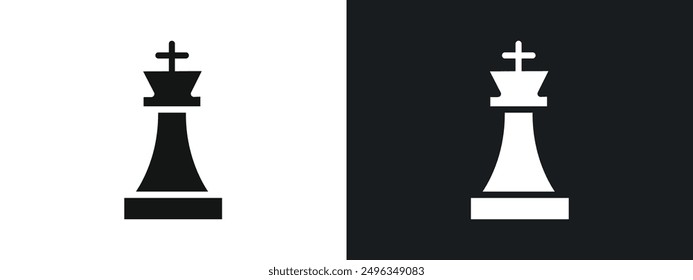 Chess king icon linear graphics set vector in black