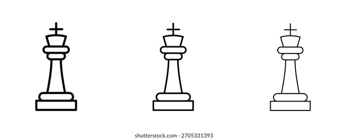 Chess king icon linear style sign for mobile concept and web design.