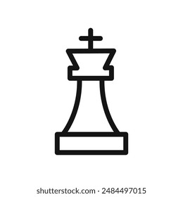 Chess king icon linear vector graphics sign