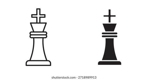 Chess king icon for mobile app, editable designs