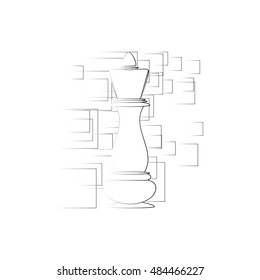 Chess King Icon on an abstract background. Vector illustration