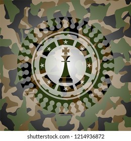 chess king icon on camo pattern