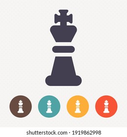 Chess king icon on dot pattern background