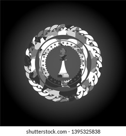chess king icon on grey camo pattern