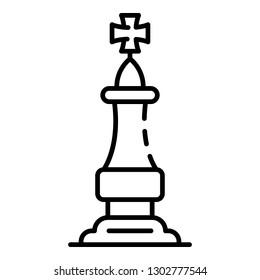 Chess king icon. Outline chess king vector icon for web design isolated on white background