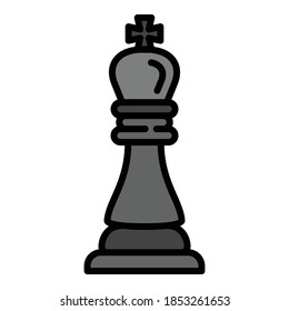 Chess king icon. Outline chess king vector icon for web design isolated on white background