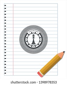 chess king icon penciled. Vector Illustration. Detailed.