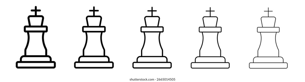 Chess king icon Symbol concept for web design.simple line vector icon. logo illustration.