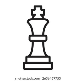 Chess king icon Thin line illustration