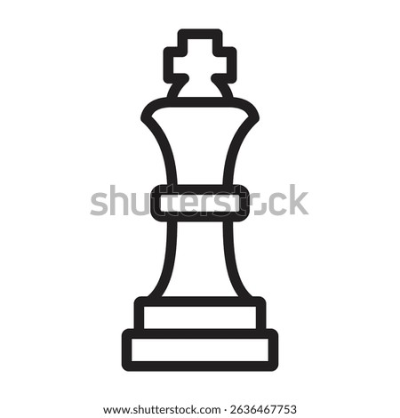 Chess king icon Thin line illustration