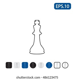 Chess king icon. Vector