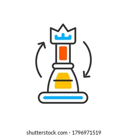 Chess king icon. Vector color icon.