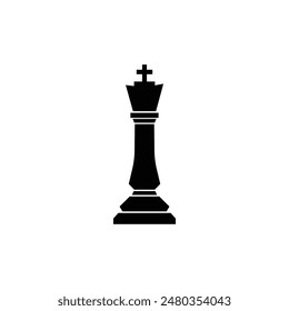 Chess king icon vector. Chess game icon 