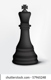 Chess King Isolated On White. Vector.