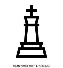 Chess King. Line Icon With Different Color Background.