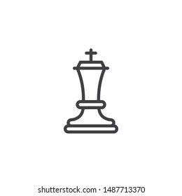 Chess king line icon. linear style sign for mobile concept and web design. King chess figure outline vector icon. Symbol, logo illustration. Vector graphics