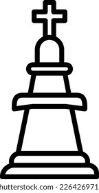Diseño del icono del vector de la línea del rey de ajedrez