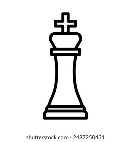 Chess king linear logo mark in black and white